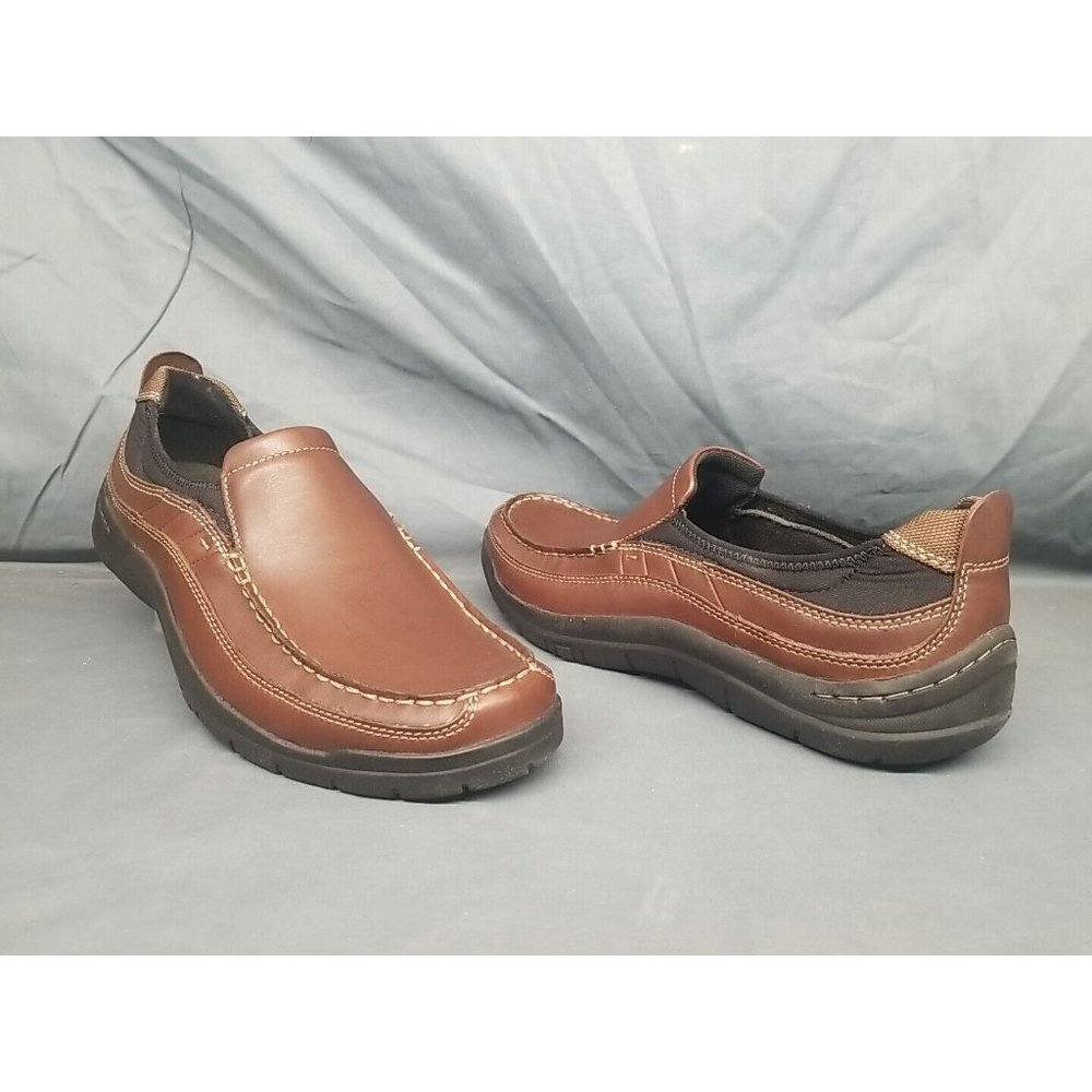 Bostonian Men's Kongo Excel Slip On Shoes Leather Brown Size 8 WIDE NEW IN BOX!